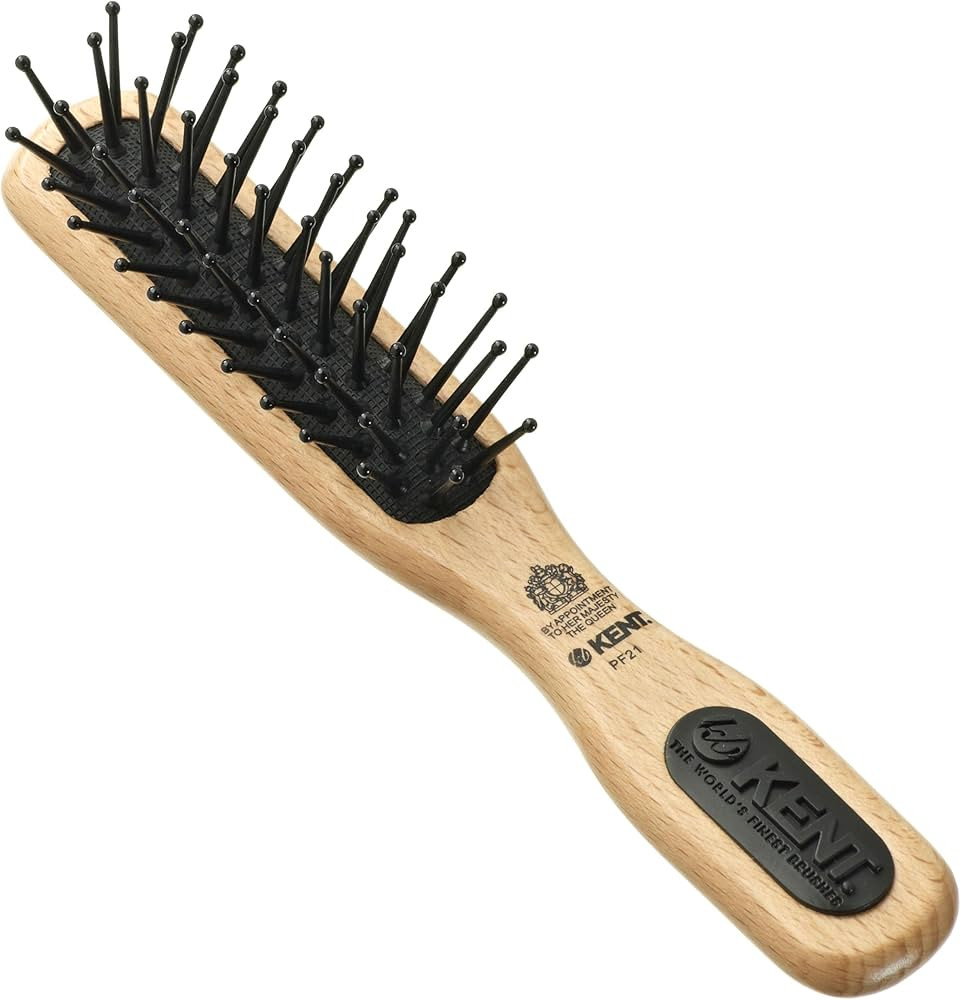 Kent PF21 Narrow Cushion Paddle Brush - Taming Fine Pins, Detangling Long, Thick and Curly Hair, ... | Amazon (US)