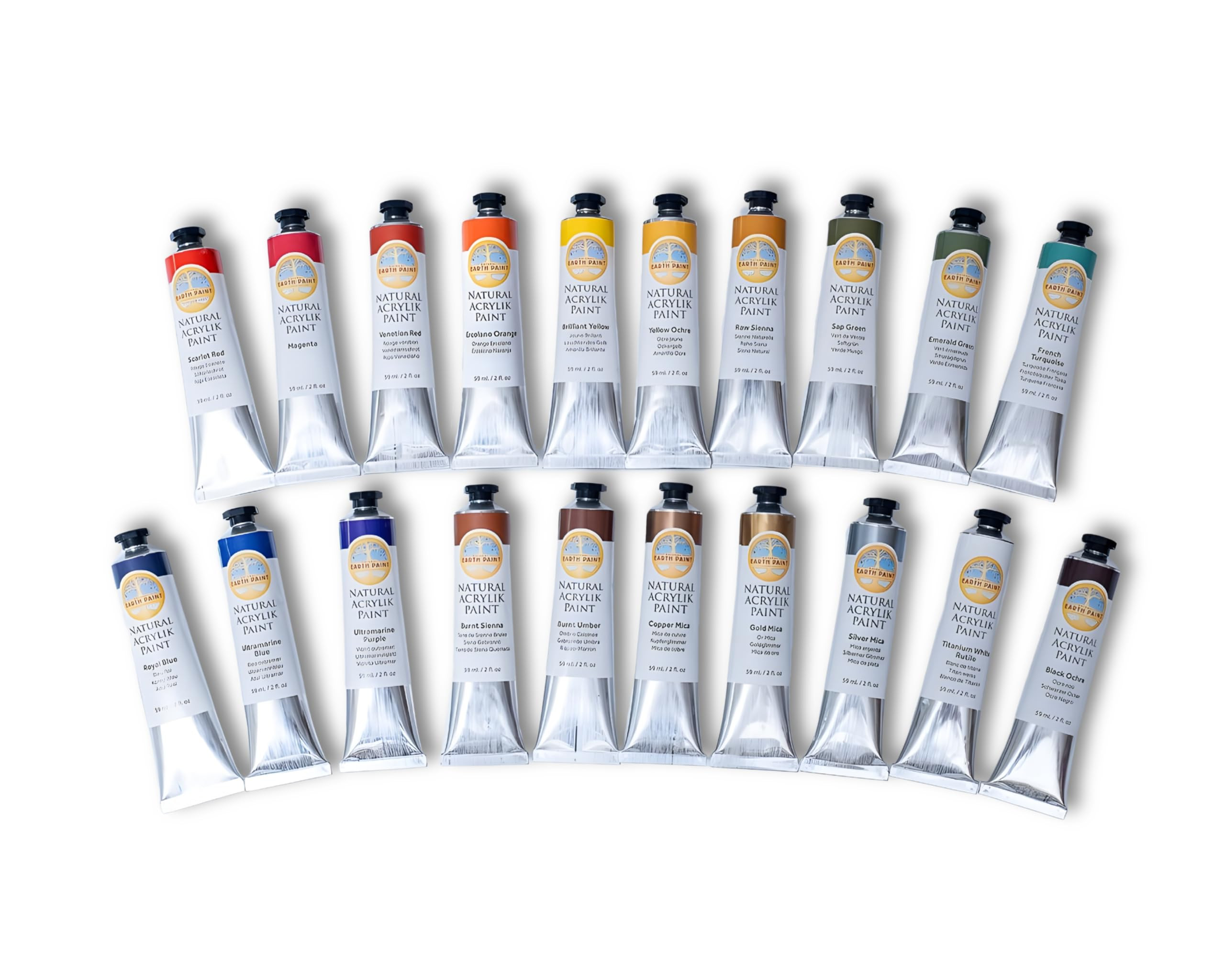 Complete Natural Acrylik Paint Set | 20 Colors | 2oz | Plant & Water Based | Non Toxic | Professi... | Amazon (US)