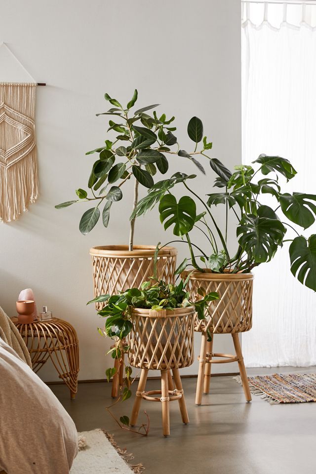 Rattan Standing Planter | Urban Outfitters (US and RoW)