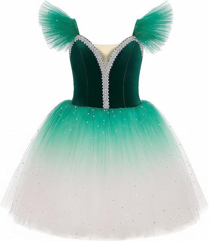 Mecceos Ballet Tutu for Girls Ballerina Swan Lake Costume Toddler Leotard Ballet Dance Costumes | Amazon (US)
