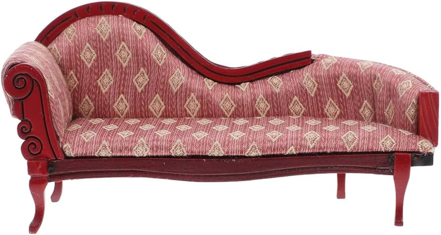 Angoily Miniature Chaise Lounge Scale Vintage Floral Sofa Elegant Dollhouse Furniture Accessory f... | Amazon (US)