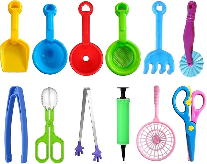 12 Pcs Sensory Bin Filler,Sensory Bin Tools, Fine Motor Skills Handy Scooper Set with 5 Scoops, P... | Amazon (US)