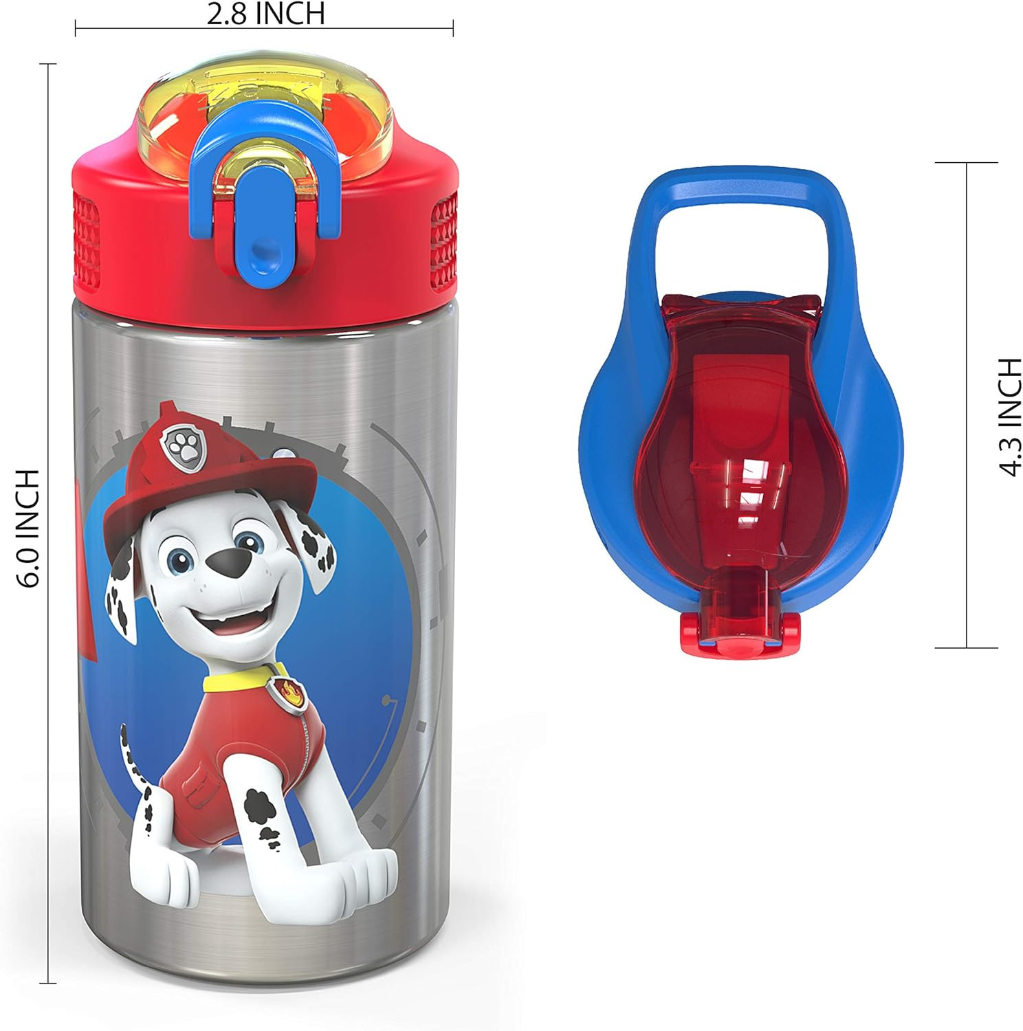 Zak Designs 18/8 Stainless Steel Kids Water Bottle with Flip-up Straw Locking Spout Cover, Durabl... | Amazon (US)