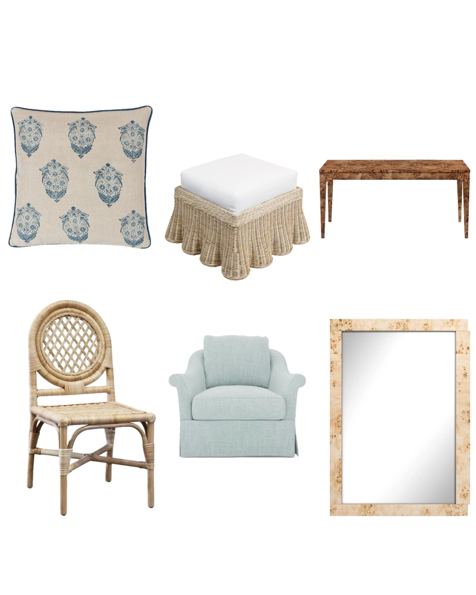 Great home sales happening now ✨ Up to 40% off everything here 

wicker burl wood mirror chair rattan ottoman pillow blue and white desk side chair coastal traditional decor 

#LTKSaleAlert #LTKHome #LTKStyleTip