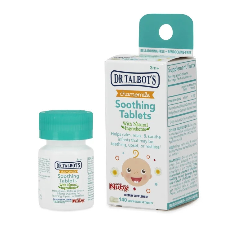Dr. Talbot's Chamomile Soothing Tablets for Teething Infants, Herbal Supplement, 140 Count | Walmart (US)