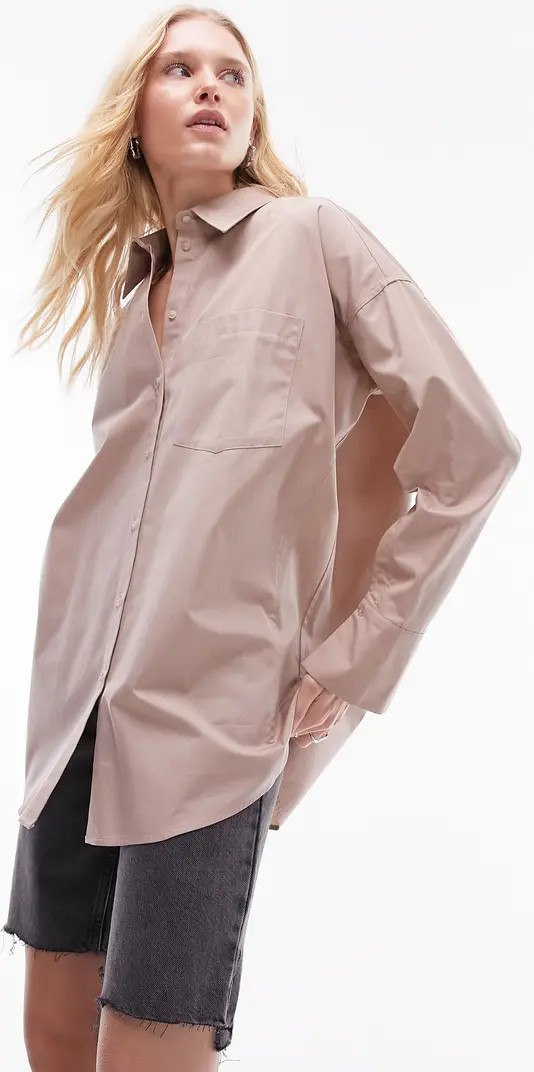 Oversize Poplin Button-Up Shirt | Nordstrom