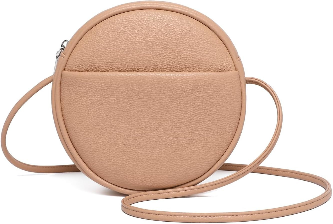Circle Crossbody Bag for Women NYLON Circle Purse with Zipper Adjustable Knot Shoulder Straps | Amazon (US)