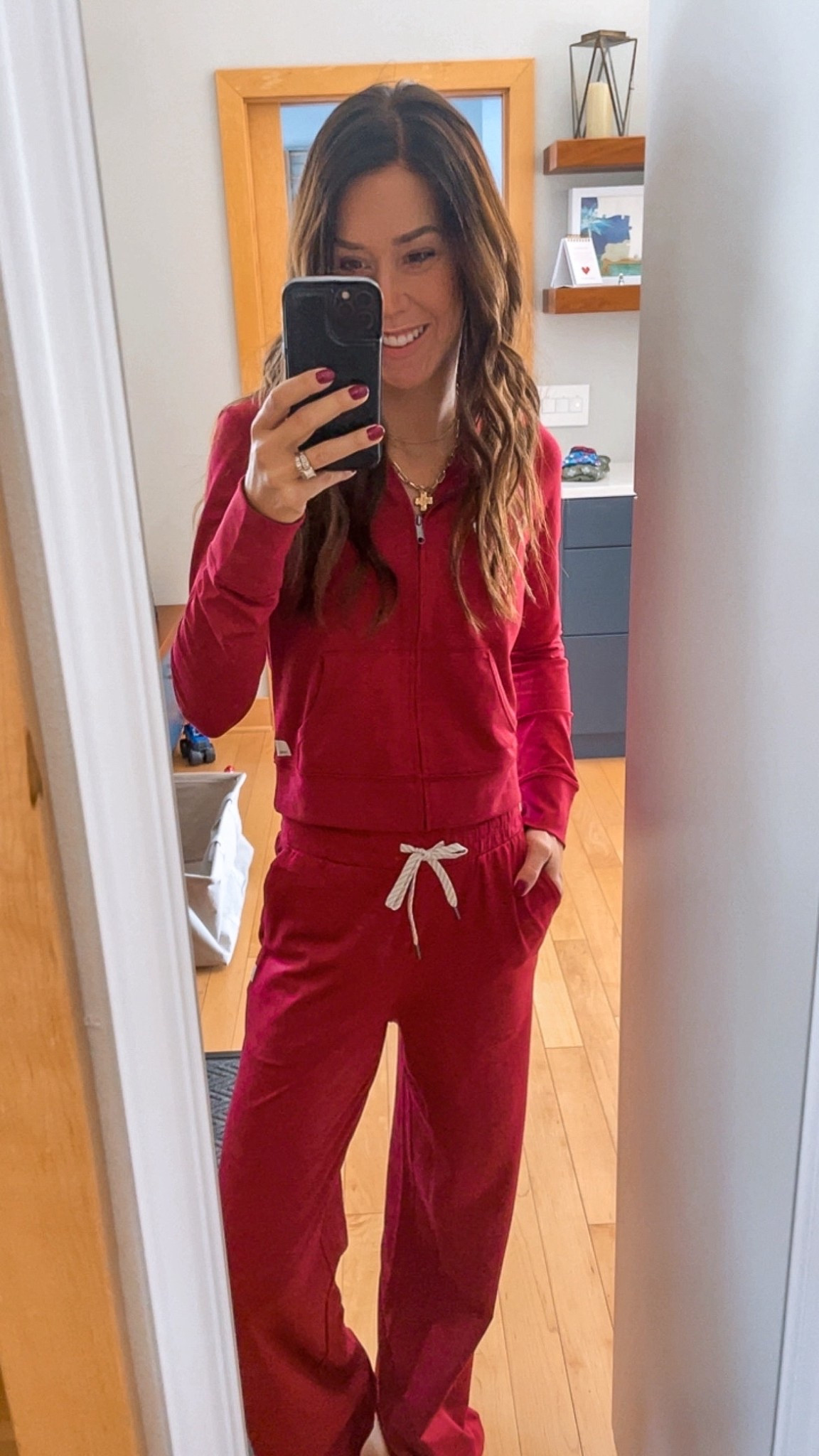 Cozy for Christmas 

The softest set ever! 
Top: xs
Bottom: xs
Sport bra small