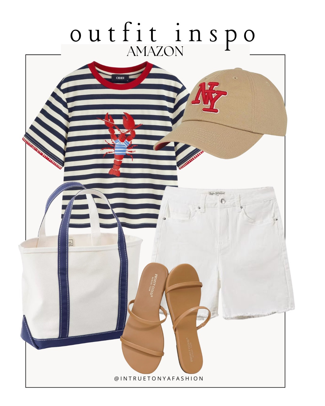 Summer outfit idea from amazon — striped lobster shirt, khaki baseball hat, white denim shorts, sandals and canvas tote bag







Size 6/8 summer outfit ideas, midsize summer outfit, casual summer style, effortless everyday style, Amazon fashion midsize, petite Amazon fashion, coffee run outfit, SAHM outfits for summer, 4th of July outfit amazon

#LTKootd #LTKSaleAlert #LTKPetite