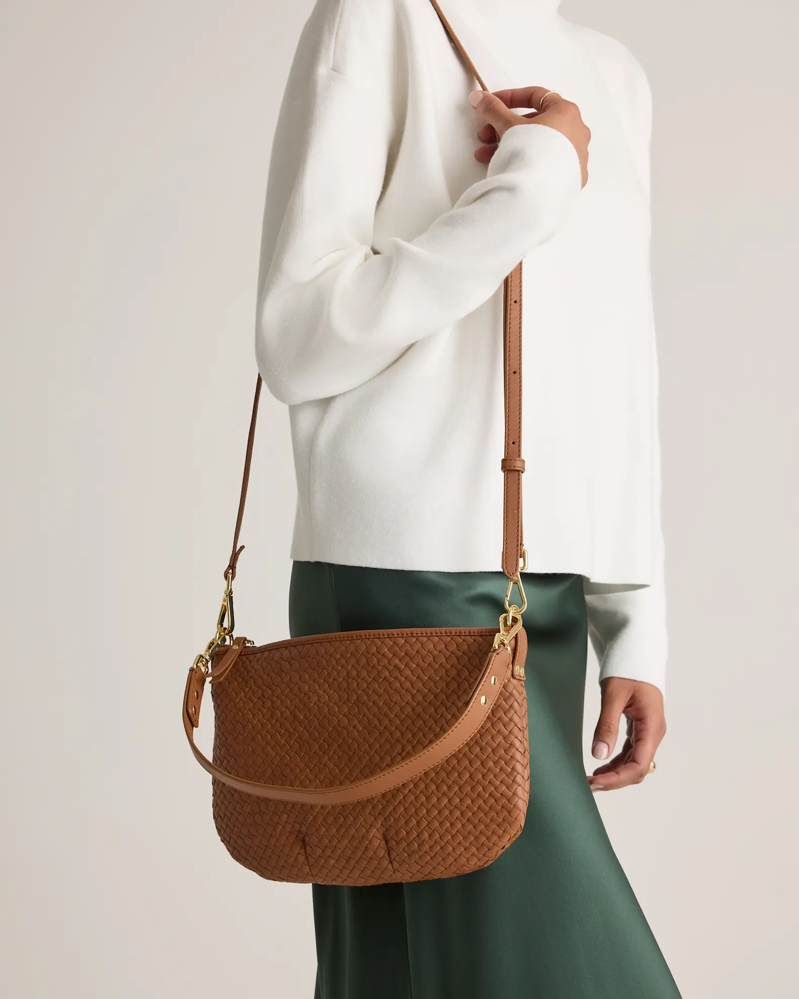 Italian Handwoven Leather Mini Shoulder Bag | Quince