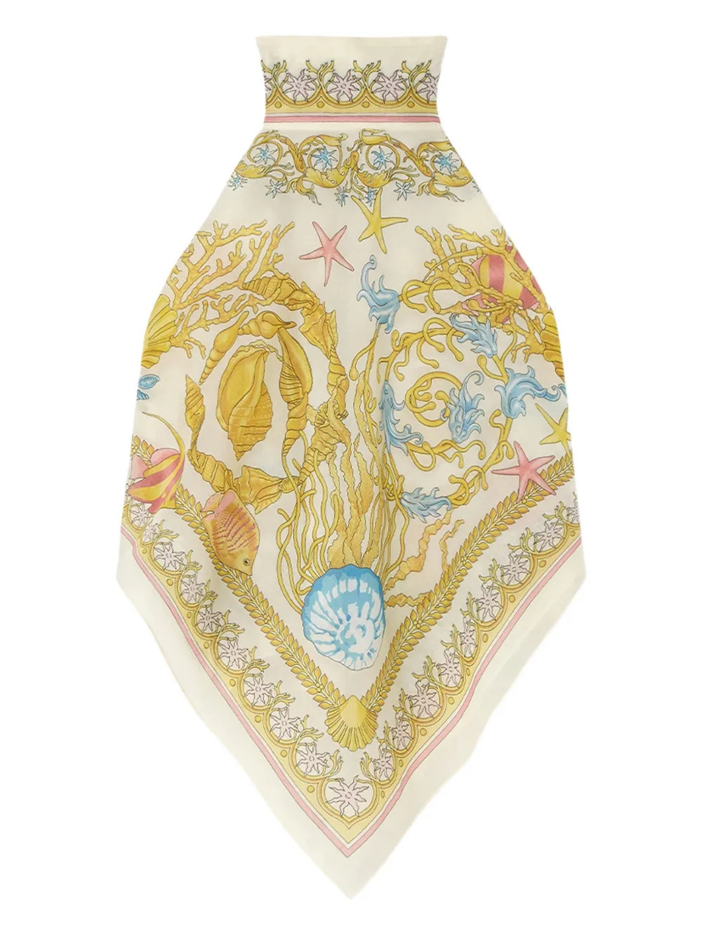 Versace Underwater Barocco cover-up foulard top - Gold | Farfetch Global