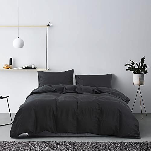 TOSMO Linen Duvet Cover Set , 100% French Flax Natural Linen Classic Bedding 3pcs Set(1 Duvet Cov... | Amazon (US)