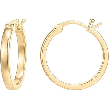 PAVOI 14K Gold Plated 925 Sterling Silver Post Lightweight Hoops | 20mm - 30mm Earring | Gold Hoo... | Amazon (US)