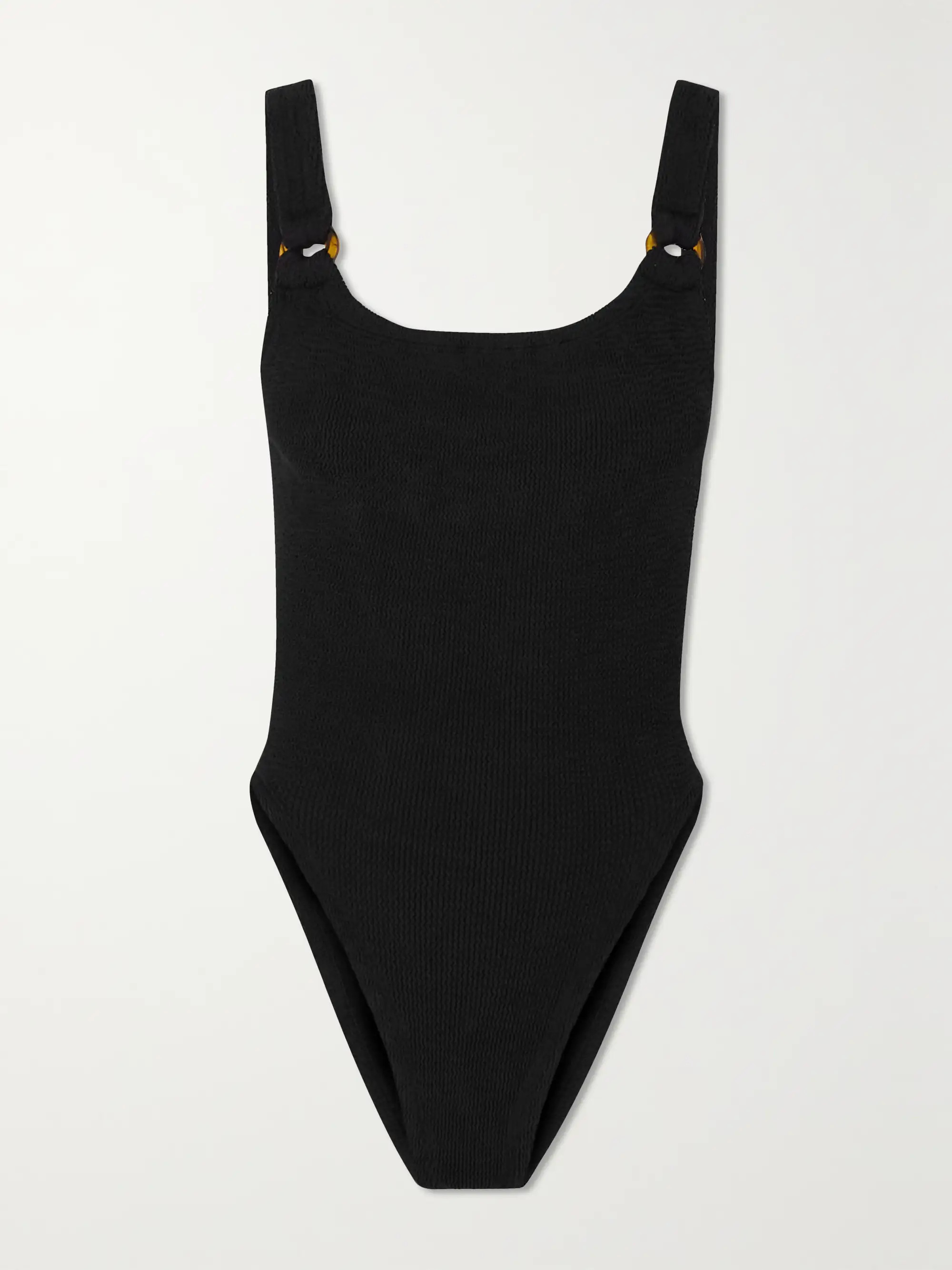 Domino embellished seersucker swimsuit | NET-A-PORTER (US)