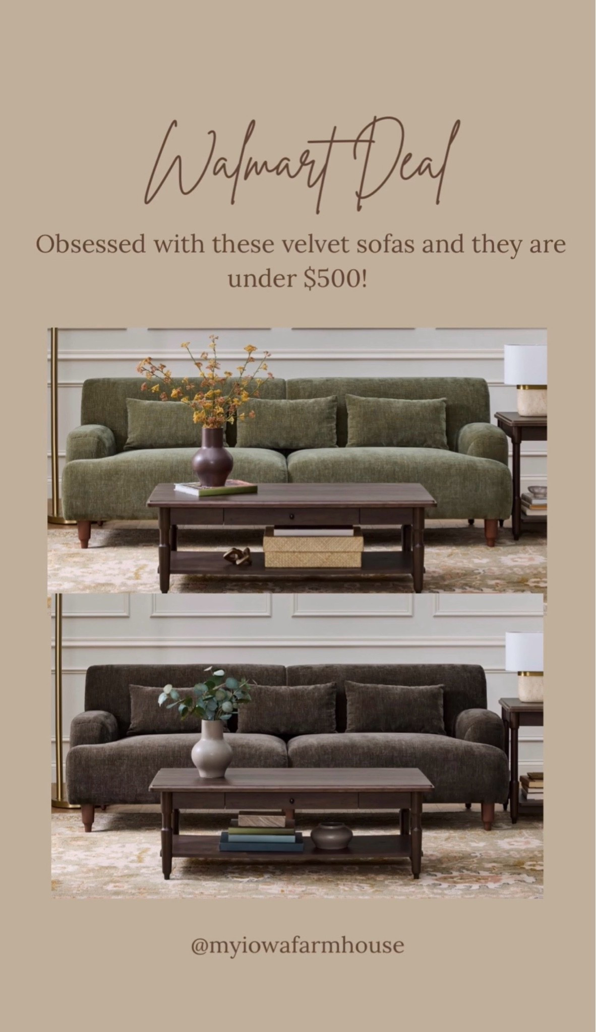 I am truly obsessed with these new velvet sofas from Walmart. They are gorgeous and so rich looking and are under $500! I don’t even know how this price is possible! I really think these soaps will sell out fast. ￼￼

#LTKHome #LTKxWalmart