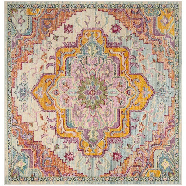 Floressa Light Blue/Fuchsia Area Rug | Wayfair North America