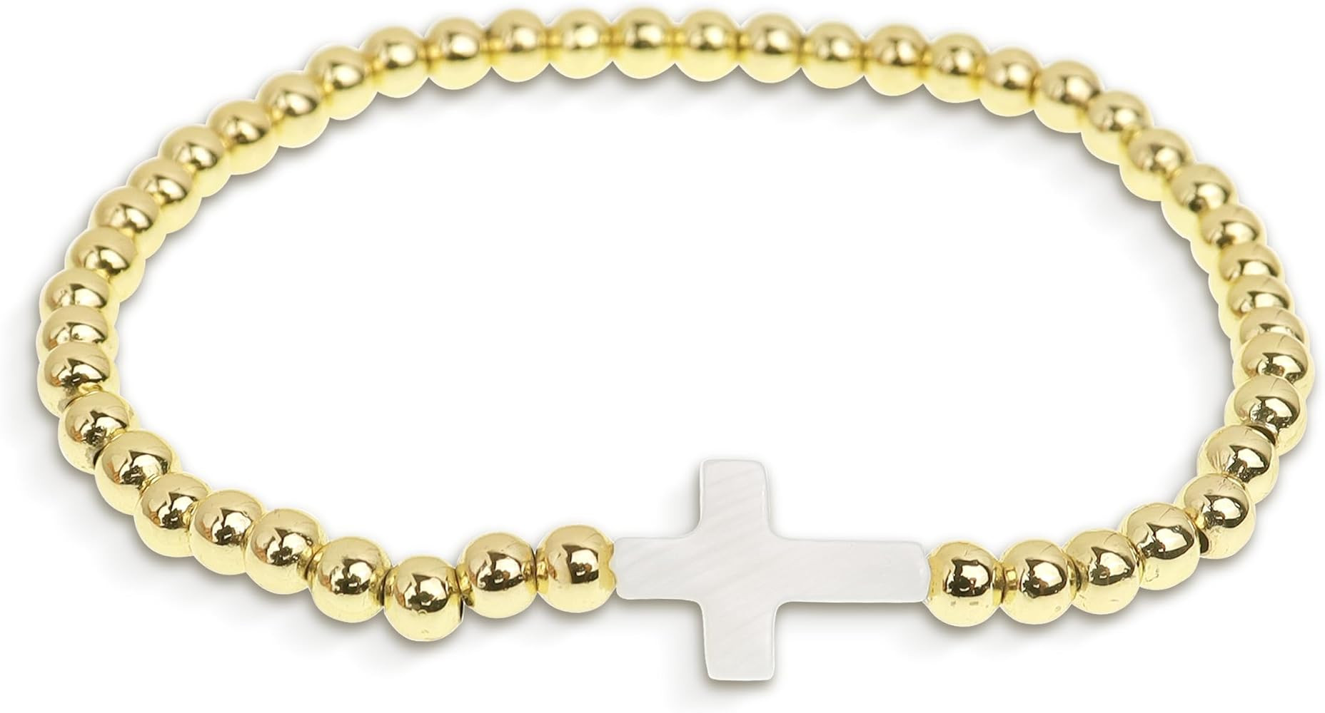 Agriajun Gold Beaded Initial Friendship Stretch Bracelets for Women Teen Girls Trendy Boho White ... | Amazon (US)