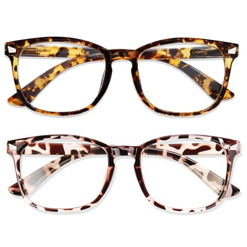 WINTOO Blue Light Glasses for Woman Men | 99% Blue Light Blocking Glasses for Computer Gaming TV Phone Screen Square Frame | Anti Eyestrain & UV Glare Protection - 2 Pair | Amazon (US)