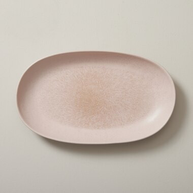 SMALL ORGANIC STONEWARE SERVING TRAY, BLUSH | Indigo (CA)