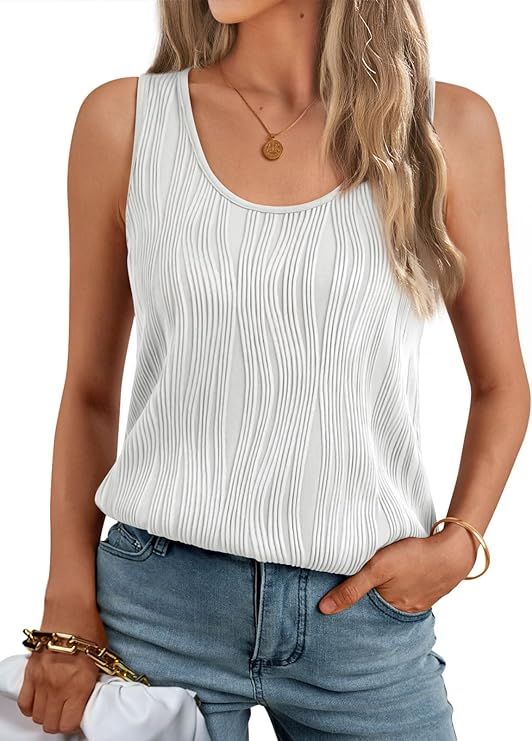 LILLUSORY Women's Dressy Business Casual Tank Tops Summer Sleeveless Trendy Spring Blouses Flowy ... | Amazon (US)