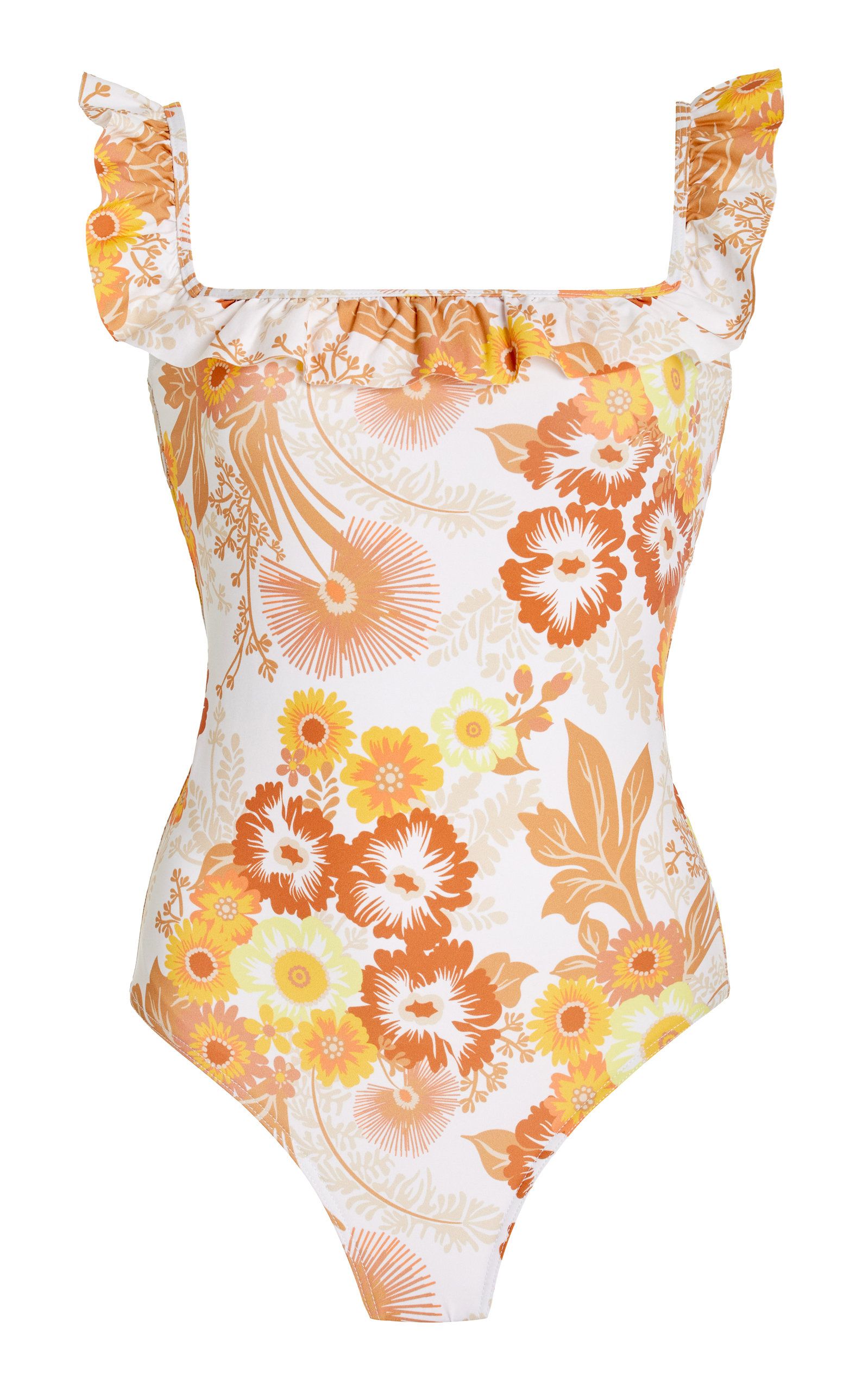 Flounce Ruffled Floral One-Piece Swimsuit | Moda Operandi (Global)
