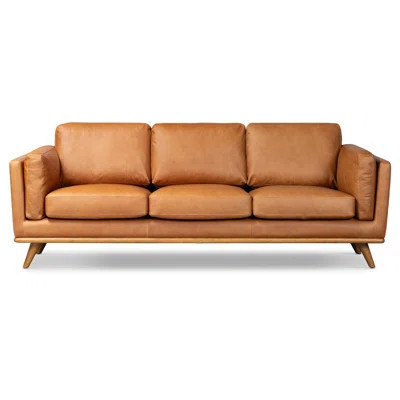90.5'' Full-Grain Genuine Leather Sofa | Wayfair North America