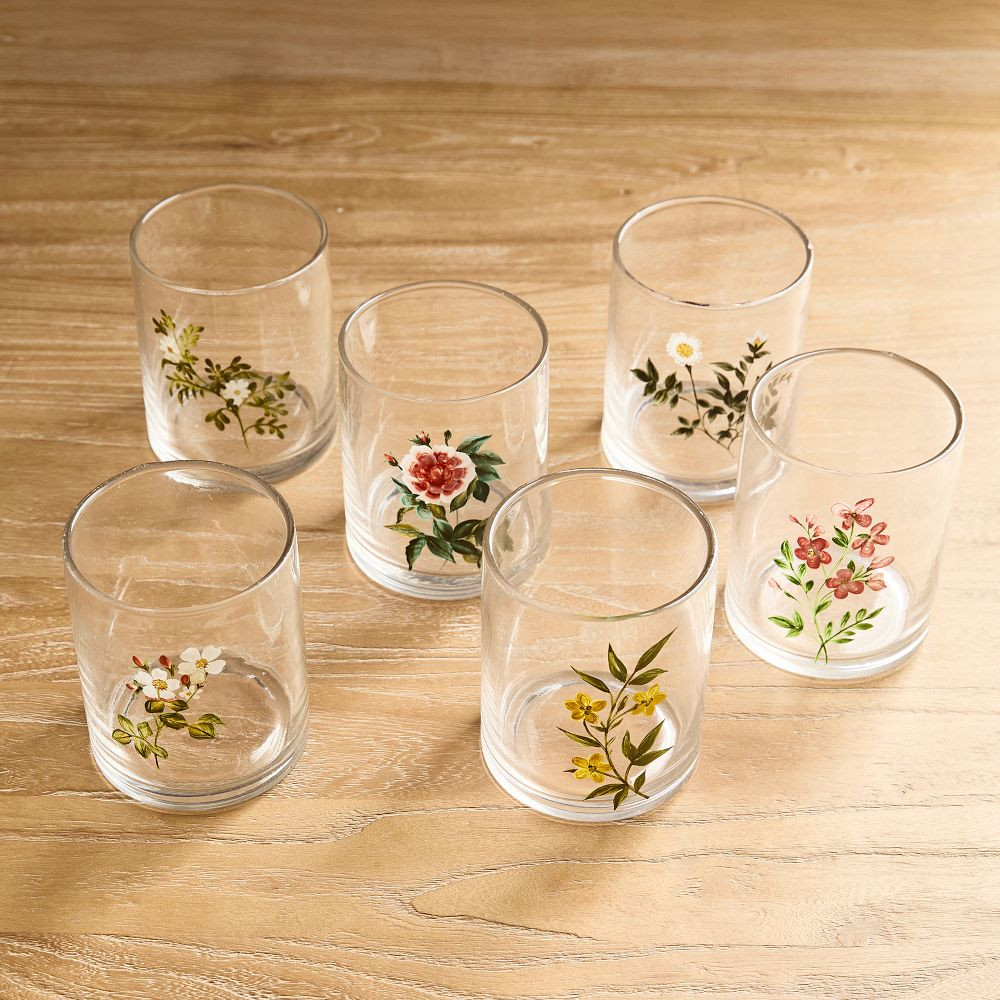 NYBG Hand-Painted Floral Glassware | GreenRow