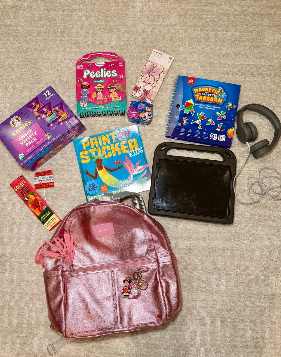 Here's what I packed for Harper for our trip! A backpack full of activities, coloring books, and snacks to keep the her entertained on the airplane and at restaurants! 🌟🧸🍎

#airplane #airport #travel #trip #vacation #family #kids #toddler #bag #backpack #momlife #travelhack #momhack #packing #luggage #flights #activities 

#LTKmomlife #LTKTravel #LTKKids