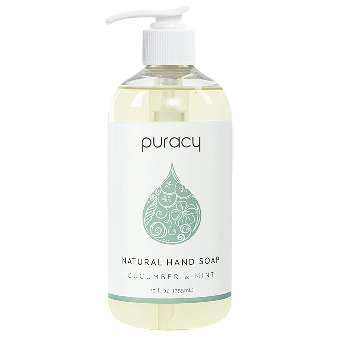 Puracy Natural Gel Hand Wash, Vegan, Hypoallergenic, All Skin Types, Cucumber & Mint, 12 Ounce | Amazon (US)