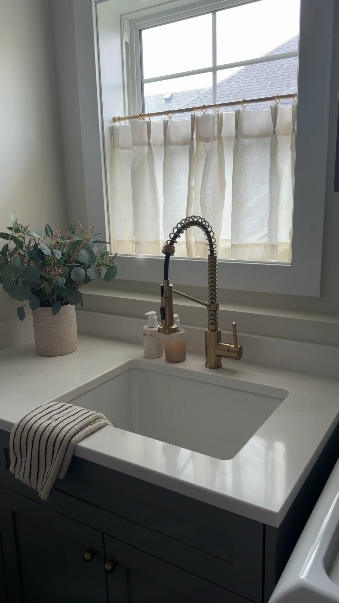 Just installed these cafe curtains from Amazon for our laundry room, love them!! The interior trim on our windows is some sort of laminate, so we didnt screw them in. We used the command strips as an alternative (which also makes this renter friendly if you need it to be!)

#LTKHome #LTKSaleAlert