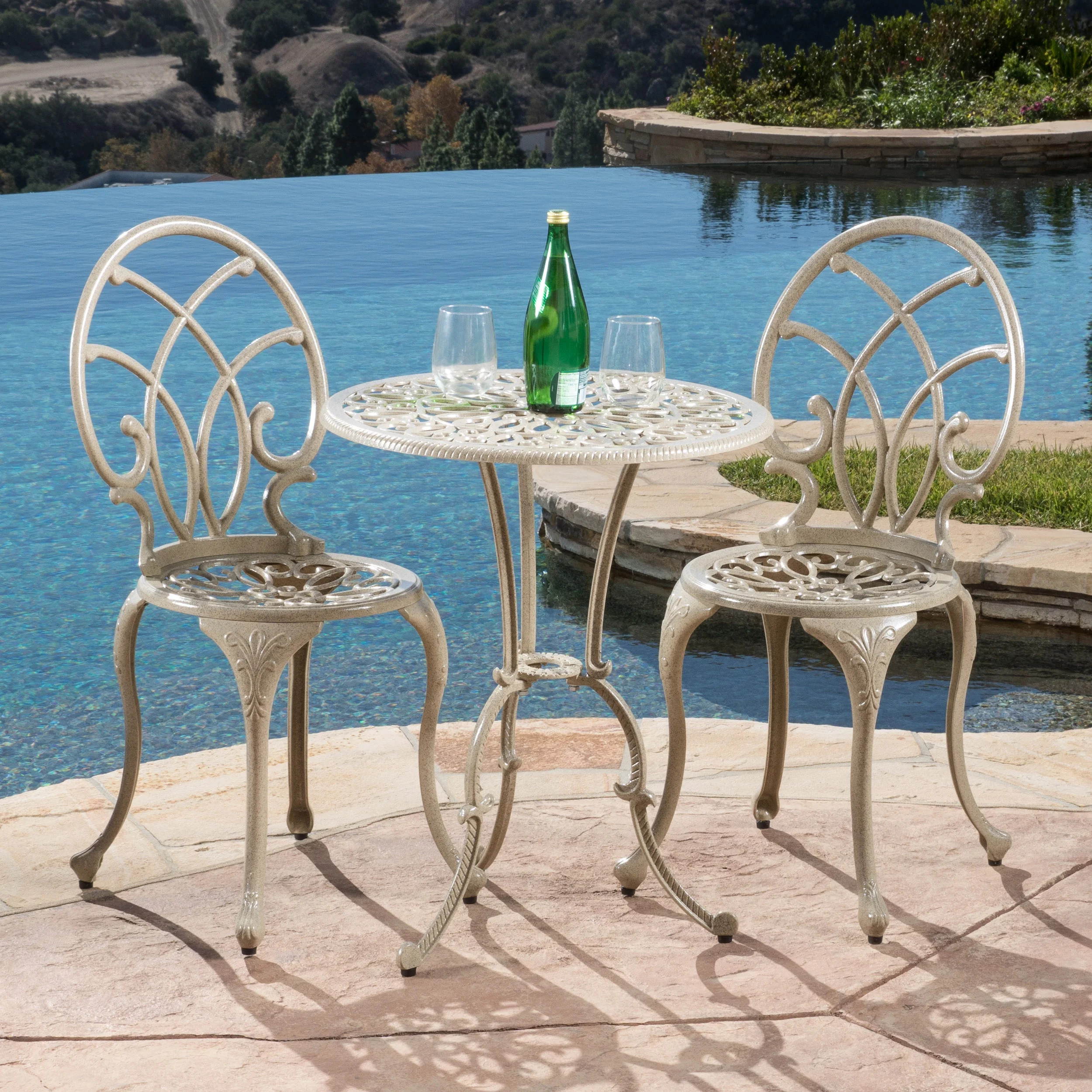 Outdoor Vienna 3 Piece Bistro Set, Off-White | Walmart (US)