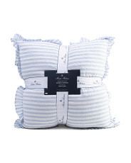 2pk 26x26 Linen Blend Striped Euros Pillows | Marshalls