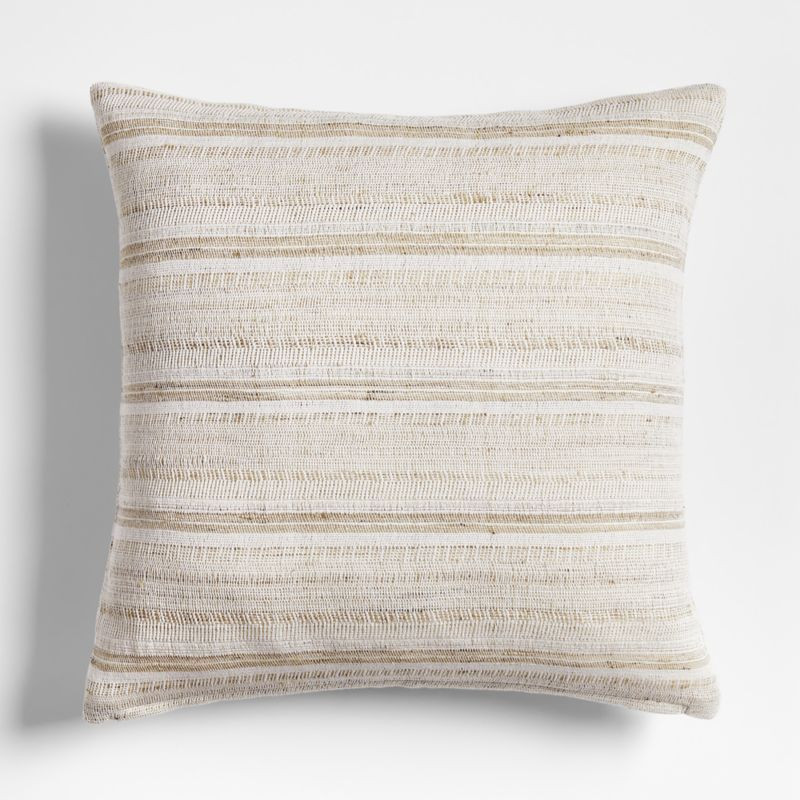 Vittoria Silk Blend Textured 23"x23" Calm Beige Throw Pillow Cover + Reviews | Crate & Barrel | Crate & Barrel