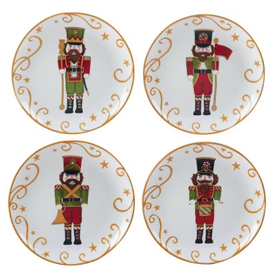 9" Earthenware Holiday Magic Nutcracker Dessert Plates - Certified International | Target