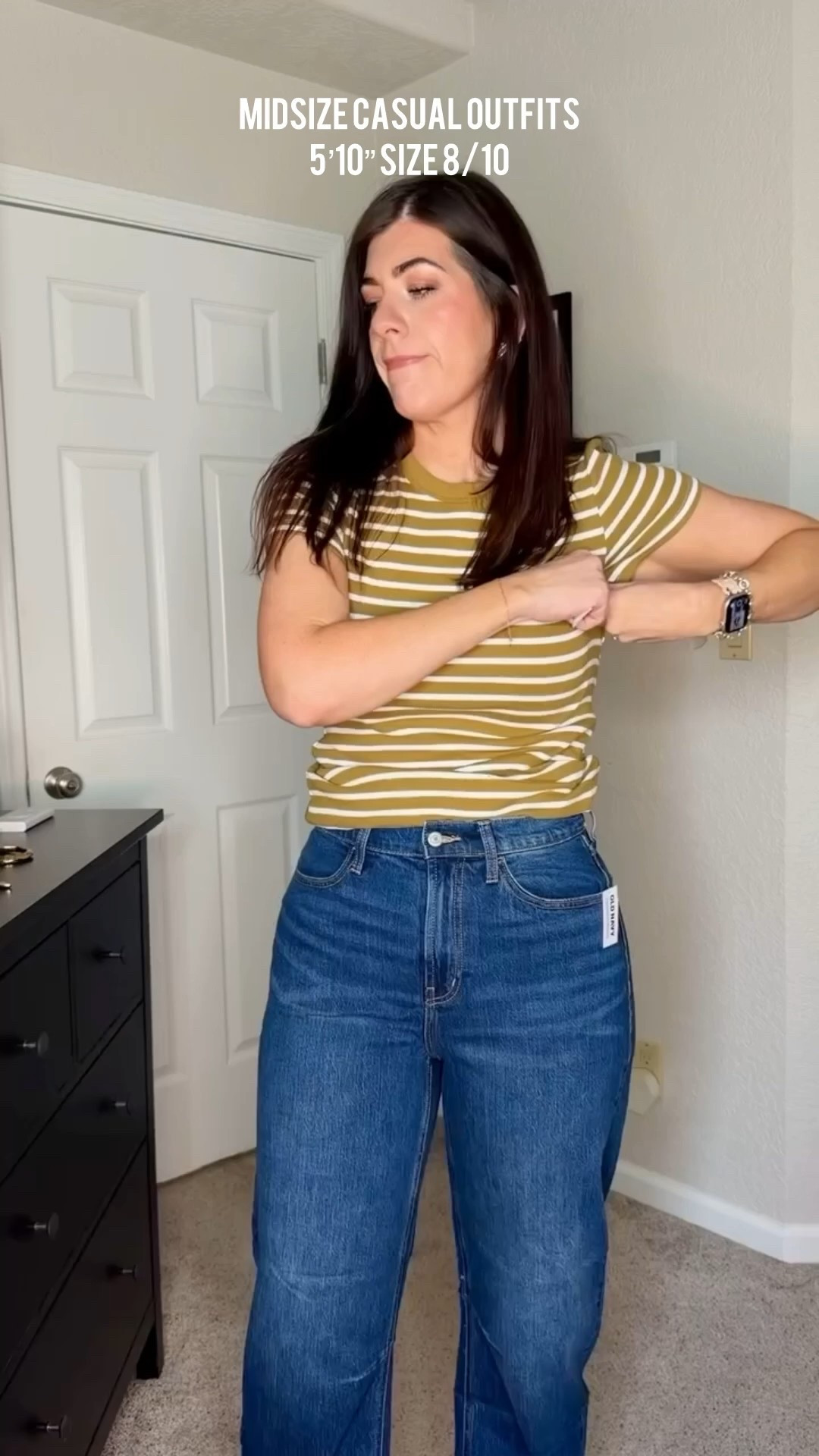 Old navy try on Striped tee- medium Barrel jeans-8 tall
 In a medium tall peplum blouse 8 tall wide leg jeans
In a medium cardigan And 8 tall slouchy straight jeans

Casual outfits, Capsule Wardrobe, Jeans, midsize style, casual outfit, sweater weather, midsize fashion, winter chic, easy outfit, mom style, midsize mom, Loungewear, Athleisure, trending winter fashion, easy outfit, spring fashion, dresses

#LTKSeasonal #LTKootd #LTKMidsize