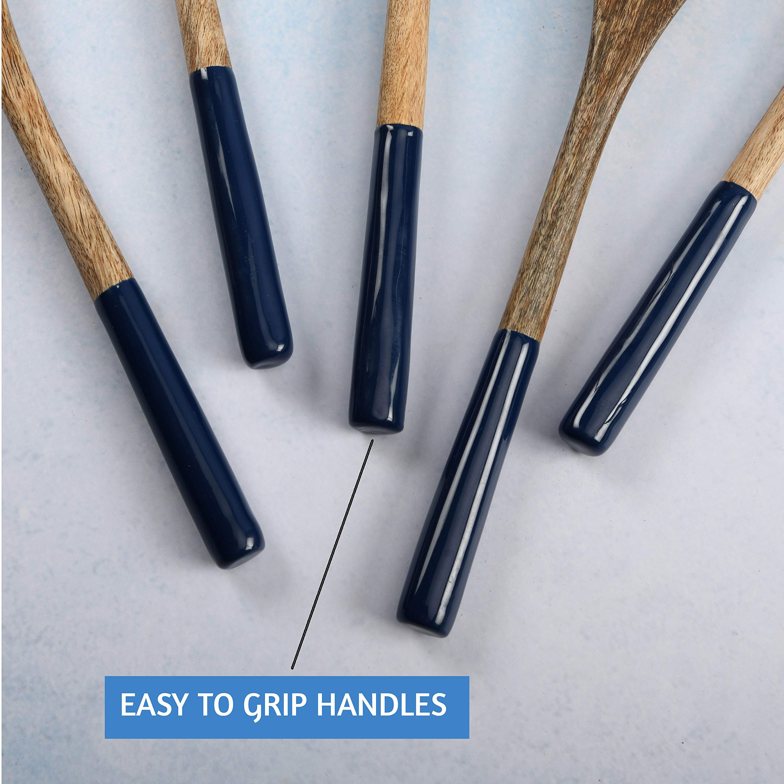 Folkulture Wooden Spoons for Cooking | 12" Premium Acacia Wooden Utensil Set of 5 - Smooth Finish... | Amazon (US)