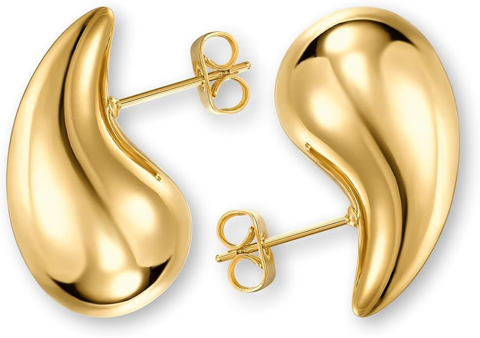 Teardrop Earrings Dupes for Women Gold Chunky Hoop Earring Dangle Earrings Water Drop Hypoallerge... | Amazon (US)