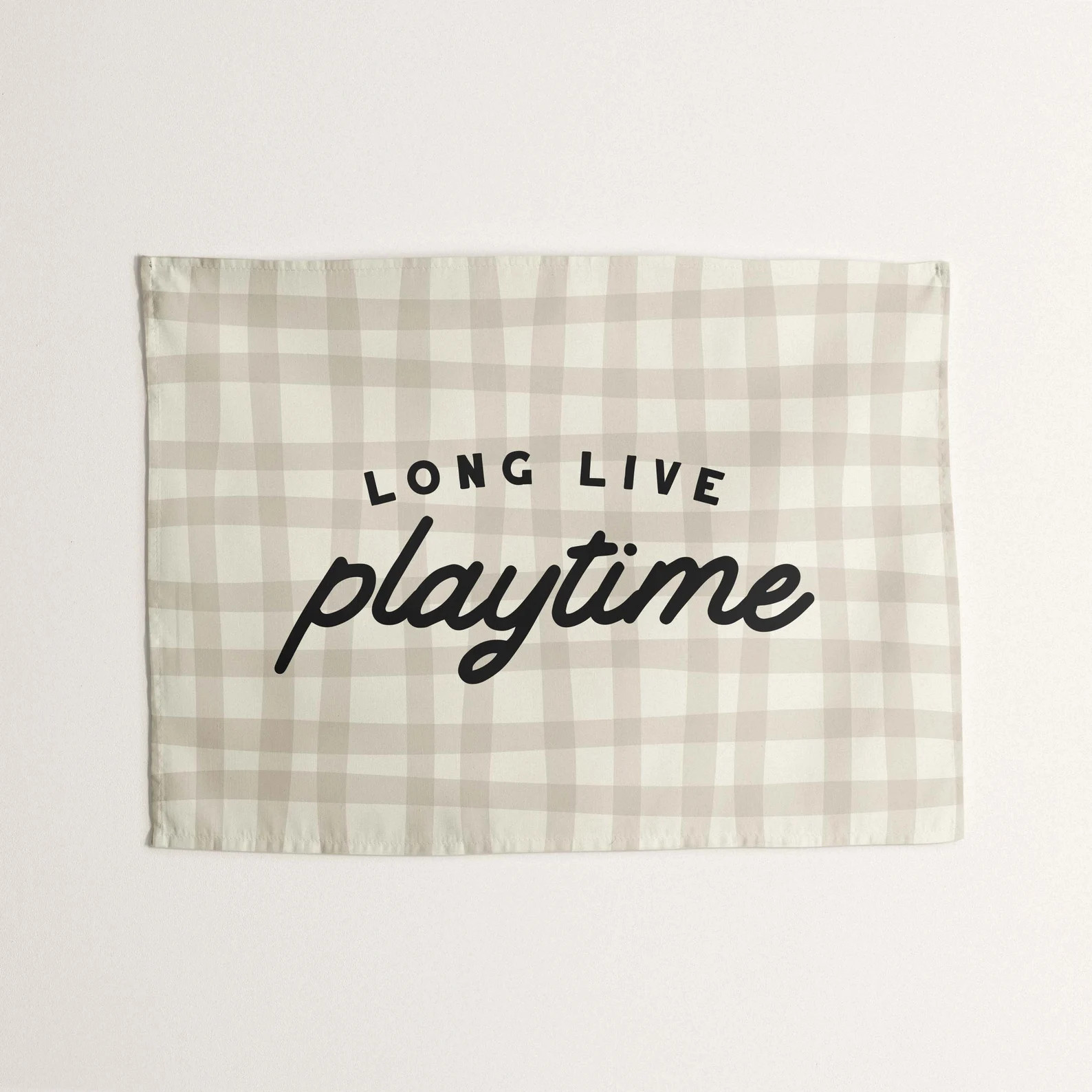 Long Live Playtime Tapestry With Rustic Checkered Pattern, Custom Play Room Wall Banner, for Bedr... | Etsy (US)