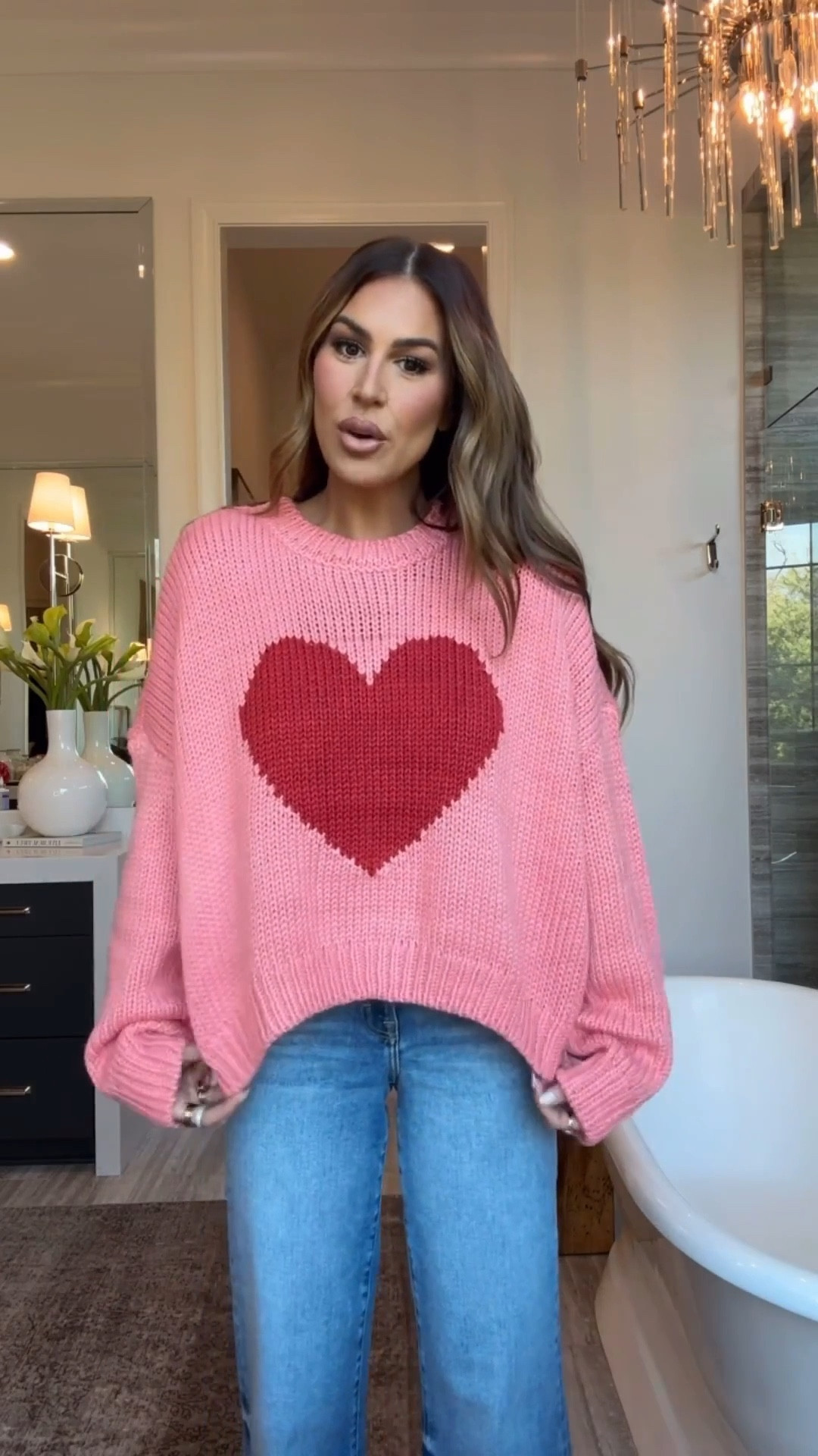 been obsessing over this sweater for vday! Wearing a small sweater & 26 in jeans

Use code hollie35 for 35% off!

#LTKSaleAlert