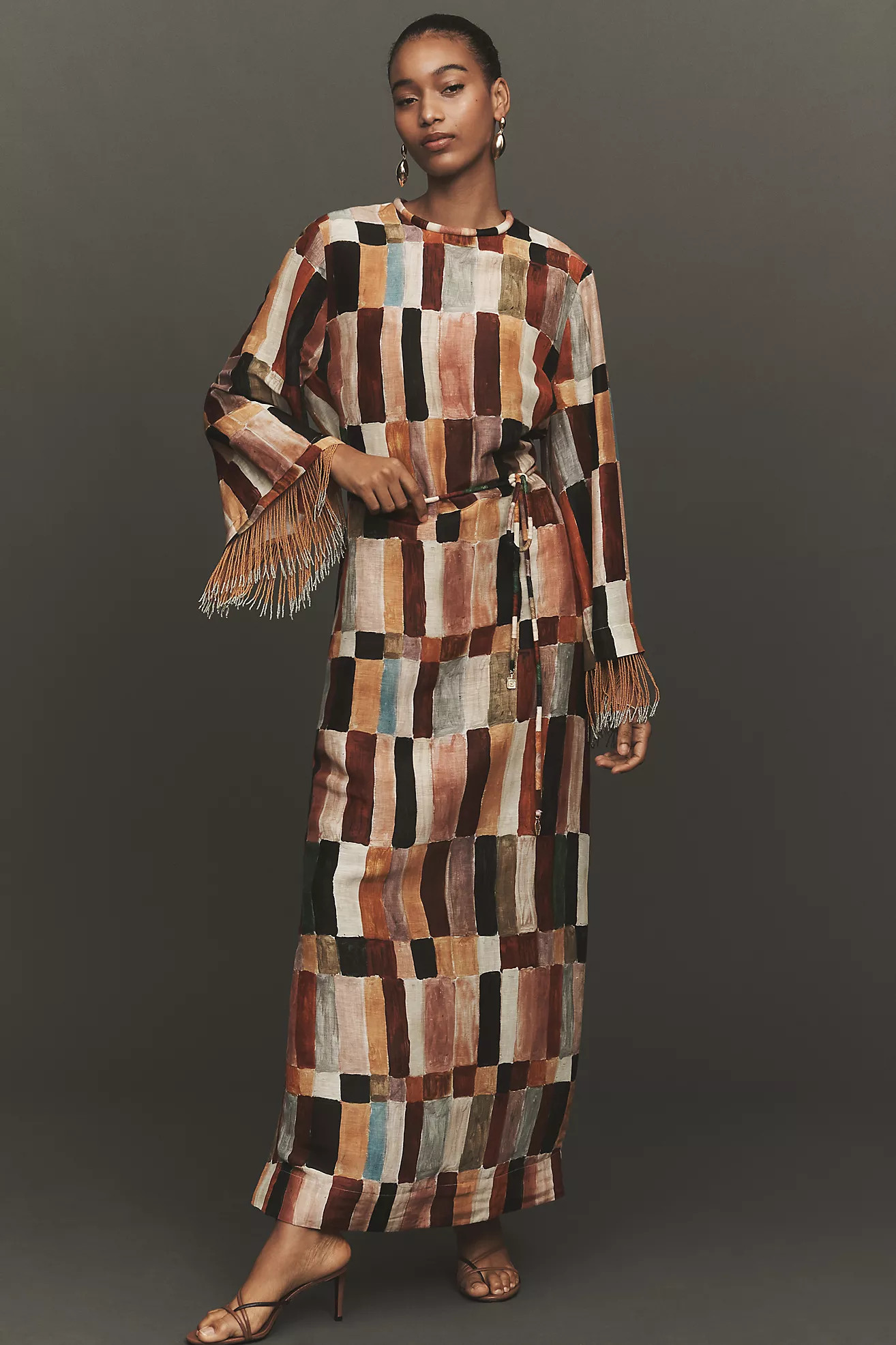 ALÉMAIS Marjorelle Linen-Silk Long-Sleeve Maxi Dress | Anthropologie (US)