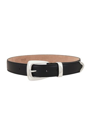KHAITE Benny Silver Hardware Belt in Black - Black. Size 90 (also in 70, 75, 85). | FWRD 