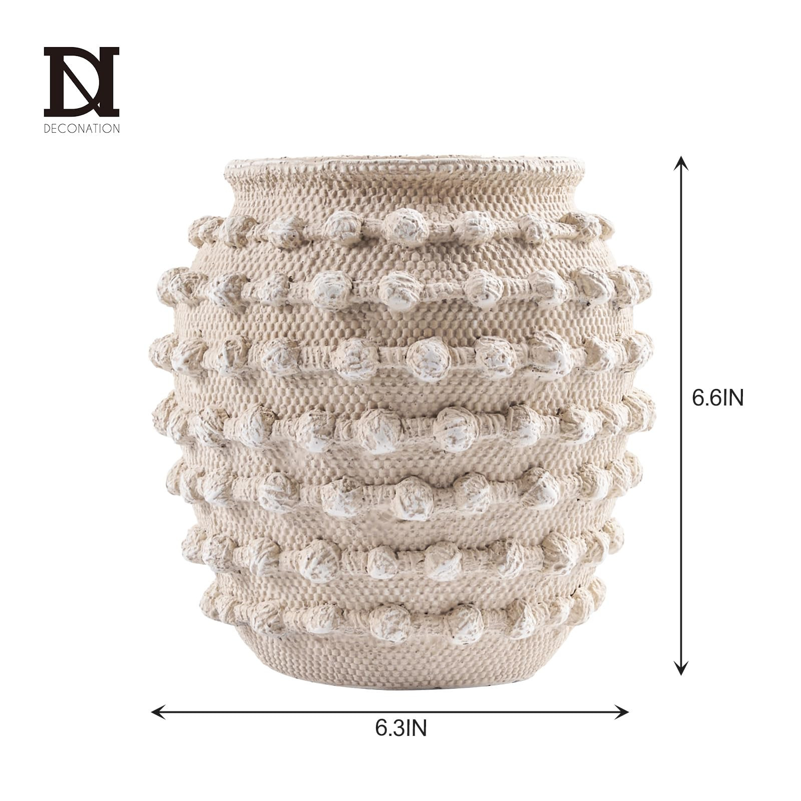 DN DECONATION Rustic Vase with Knots Design for Farmhouse Boho Home Decor, Decorative Cement Vase... | Amazon (US)