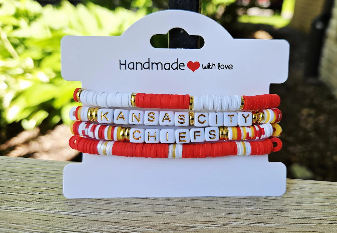 Kansas City Chiefs Inspired Bracelet Set - Etsy | Etsy (US)