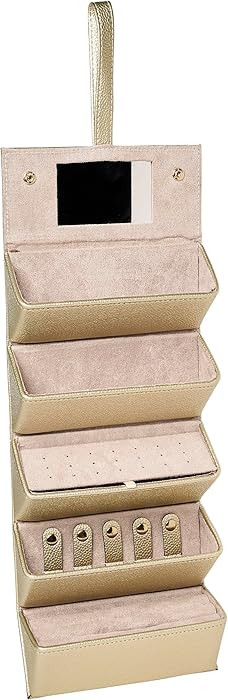 Brouk & Co Leah 5 Eyewear & Jewelry Case - Pebbled Vegan Leather, Foldable Case, Snap Closure, Ha... | Amazon (US)