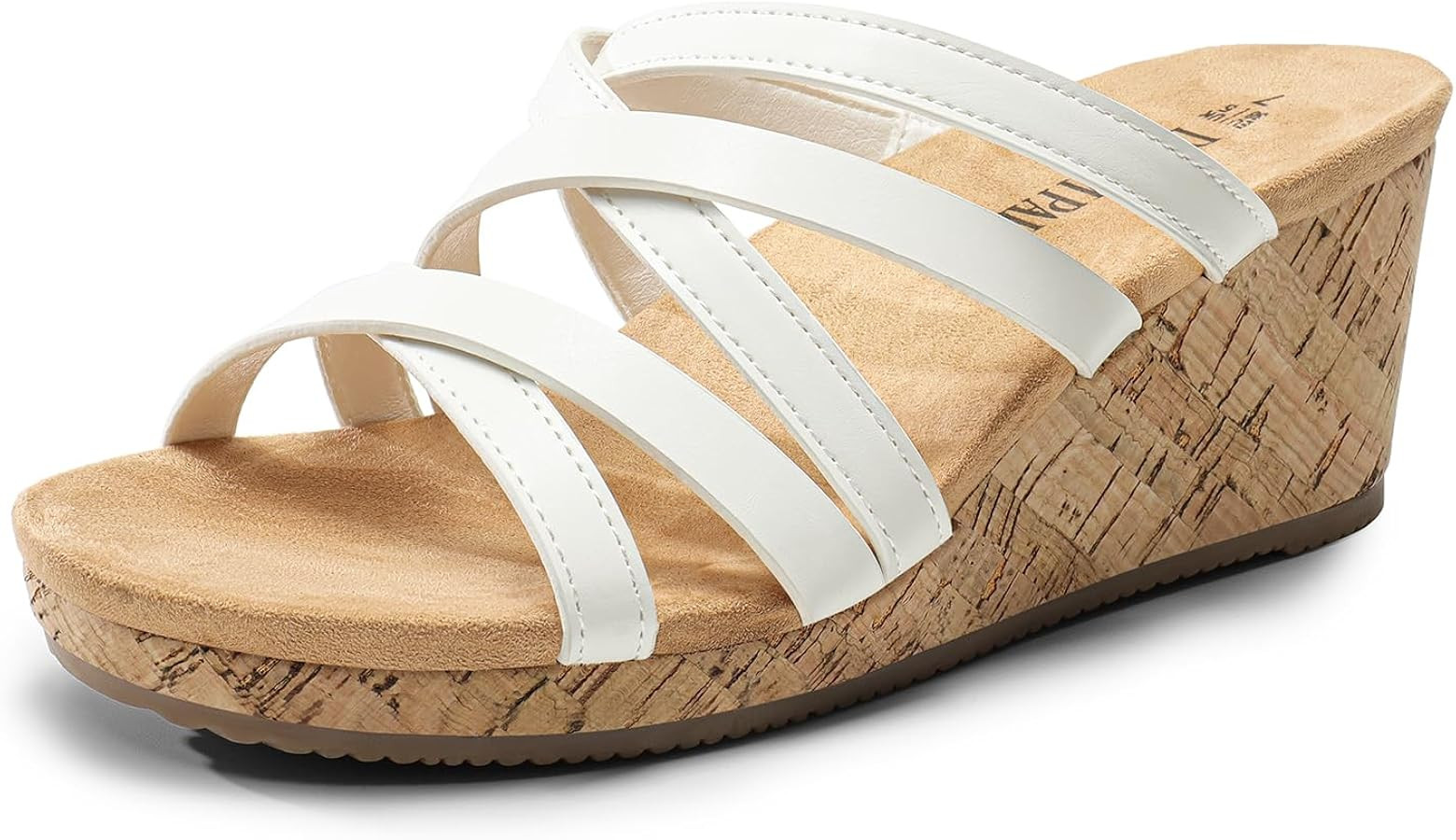 DREAM PAIRS Dressy Wedge Sandals for Women Casual Summer, Comfort Cork Strappy Platform Slides Sa... | Amazon (US)
