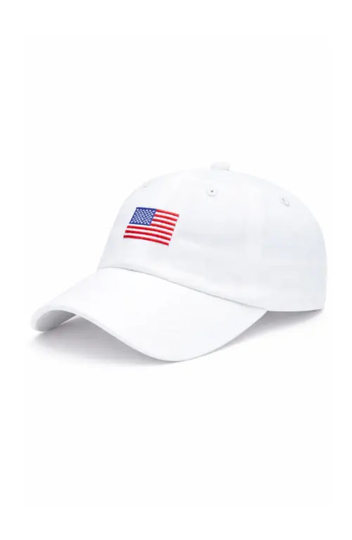 Bits & Bows Adult American Flag Baseball Hat in White at Nordstrom, Size X-Large | Nordstrom