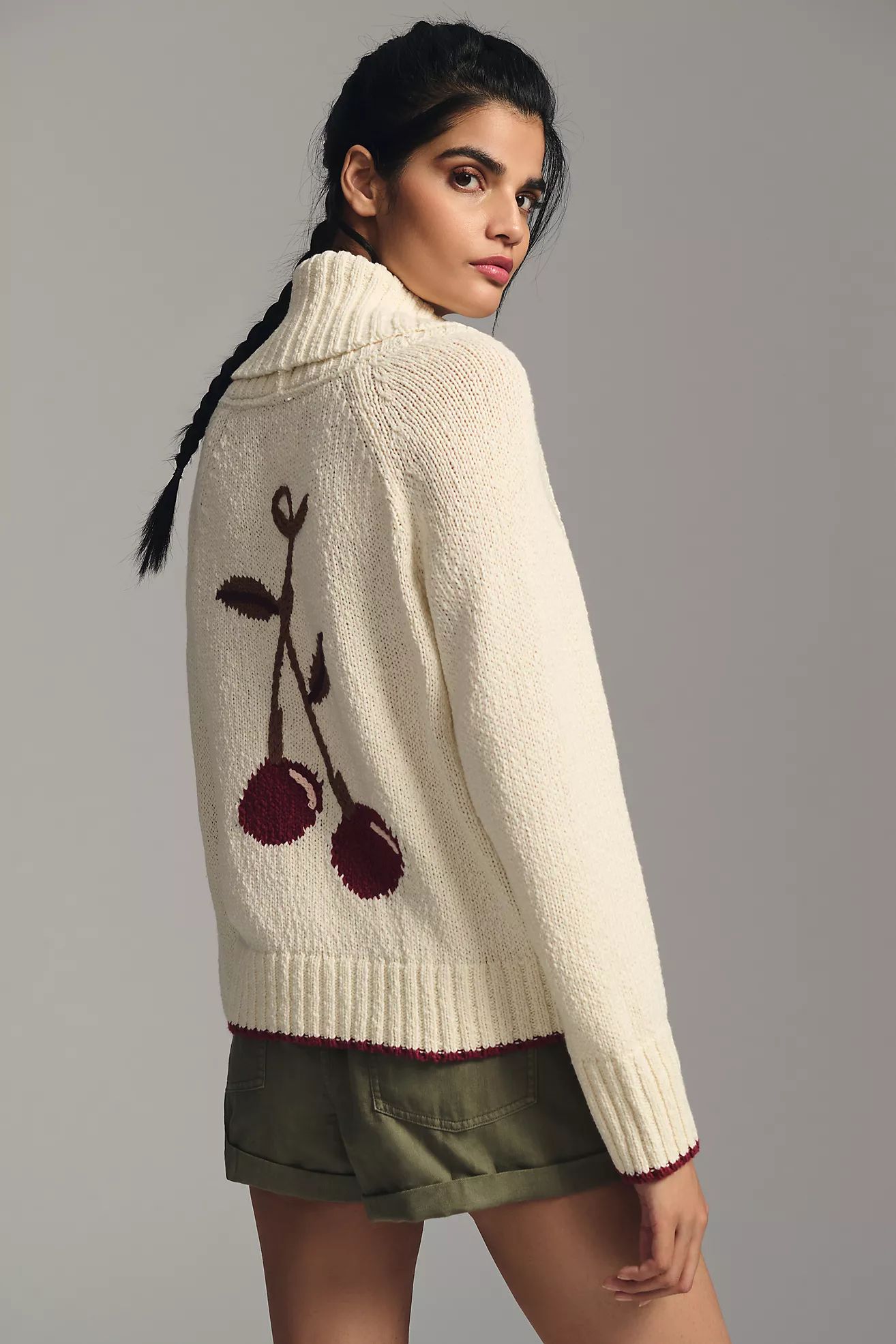 Maeve Cherry Cardigan Sweater | Anthropologie (US)