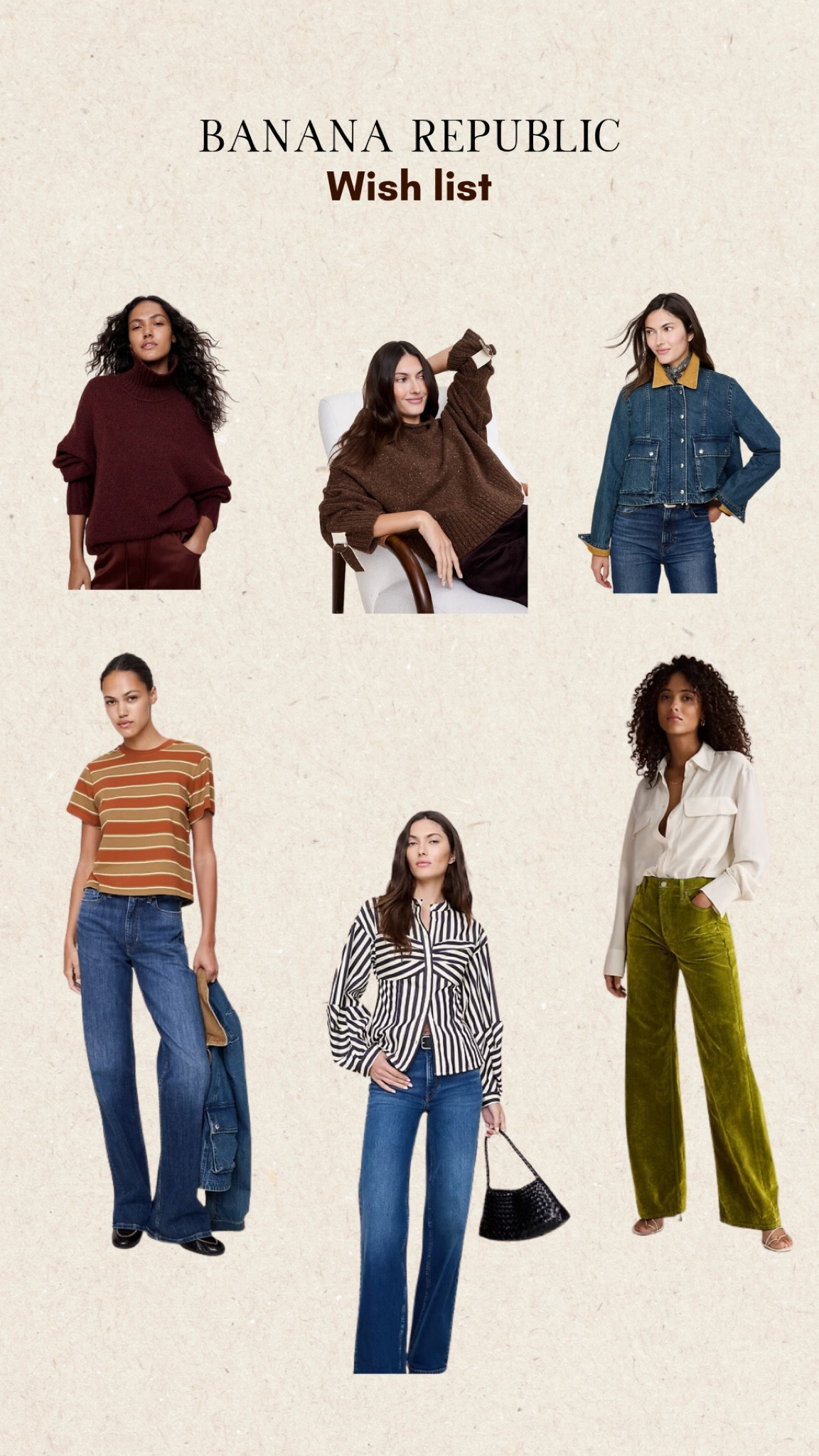 Banana Republic Wish list 

#LTKMidsize #LTKPlusSize #LTKSaleAlert