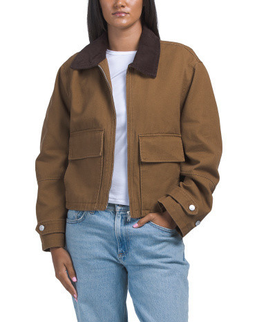 Cotton Canvas Lined Jacket, Cotton/Polyester | TJ Maxx