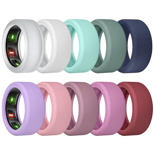 sylacor 10 Pack Ring Cover Compatible with Oura Ring Gen 4/Ceramic, Oura Ring Gen 3, Anti-Scratch Elastic Silicone Oura Ring Protector Case for Men Women Working Out Gym (10Collors-1, S (6/7/8/9/10)) | Amazon (US)